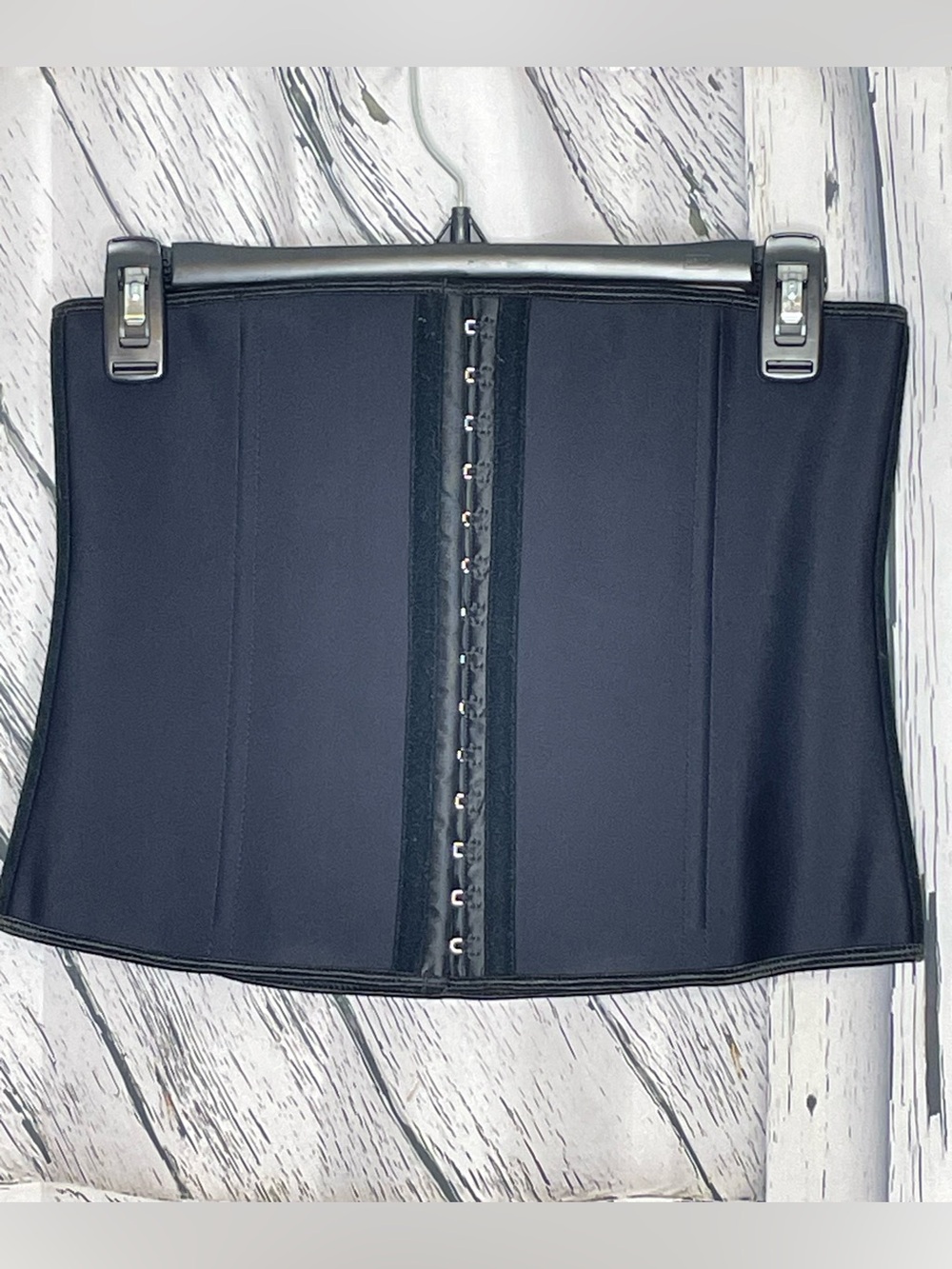 Yianna Waist Trainer Corset Black Latex Underbust Shapewear Hourglass Cincher XL